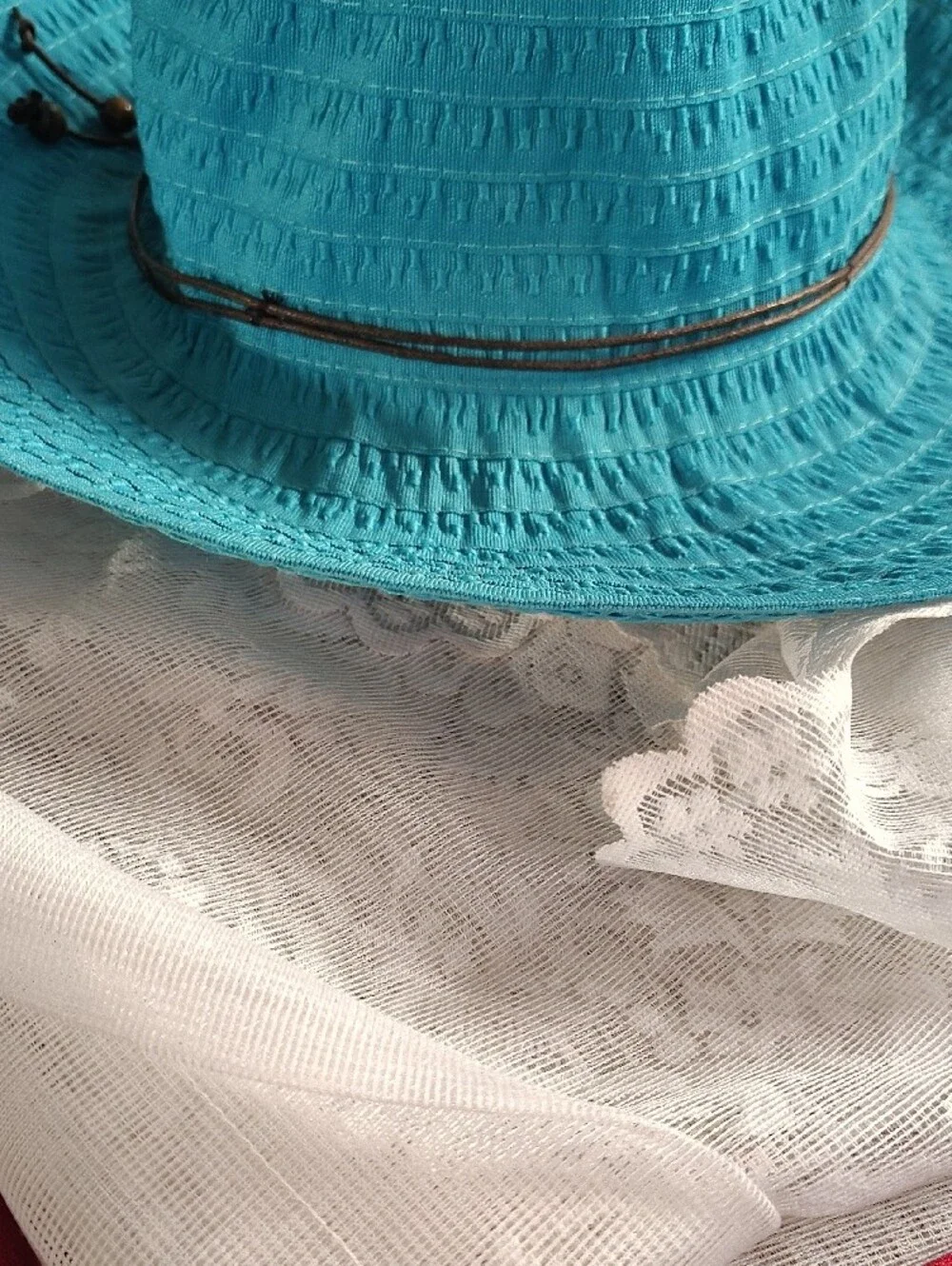 betmar Turquoise Braided-Band Wide Brim Sun Hat